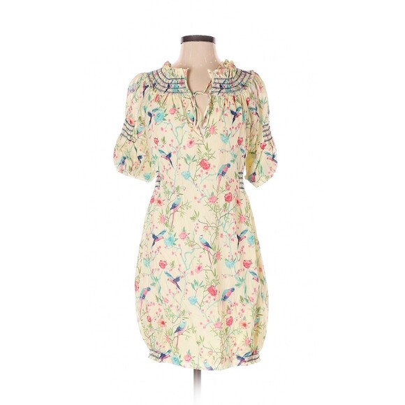 2009 MATTHEW WILLIAMSON for H&M Parrot Floral Bird Print Dress - US 4 - Picture 1 of 2